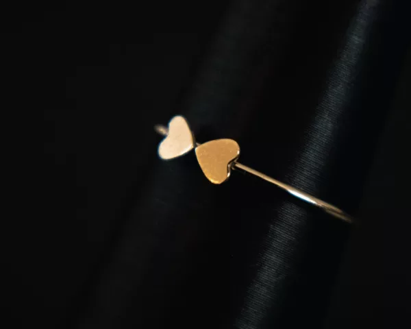 Double Heart Ring - 14k Gold Filled