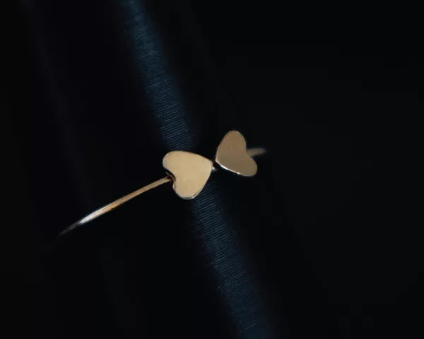 Double Heart Ring - 14k Gold Filled