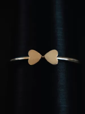 Double Heart Ring - 14k gold filled