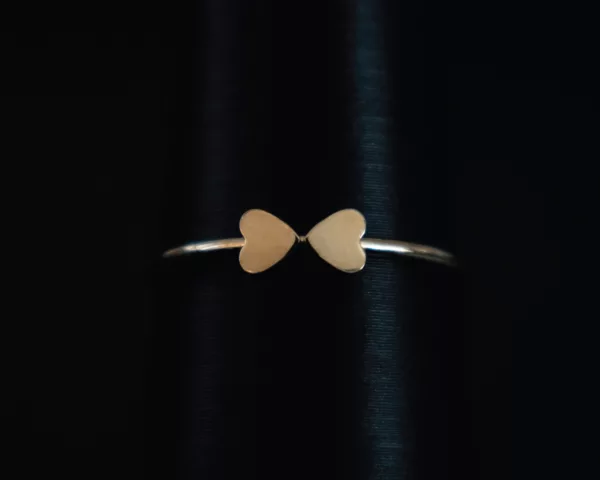 Double Heart Ring - 14k gold filled