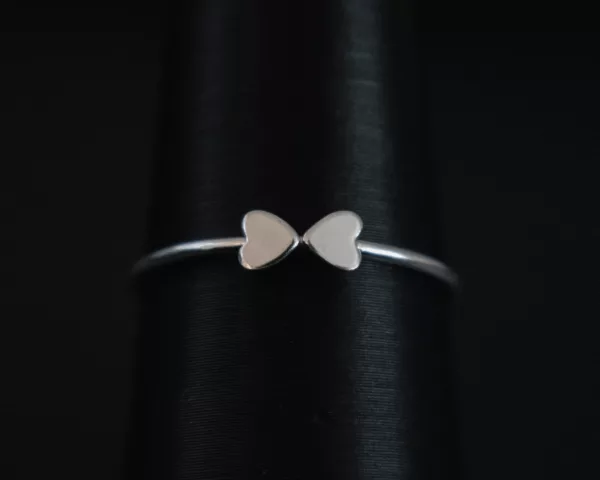 Double Heart Ring - 925 Sterling Silver