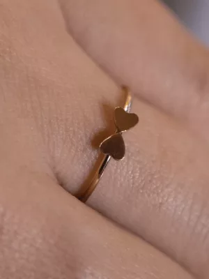 Double Heart Ring - 14k Gold Filled