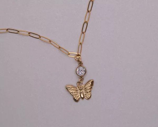 Rubee bracelet, Butterfly charm with crystal. made in San Diego