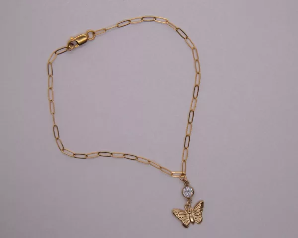 Rubee bracelet, Butterfly charm with crystal. made in San Diego