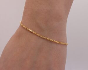 14K box chain bracelet