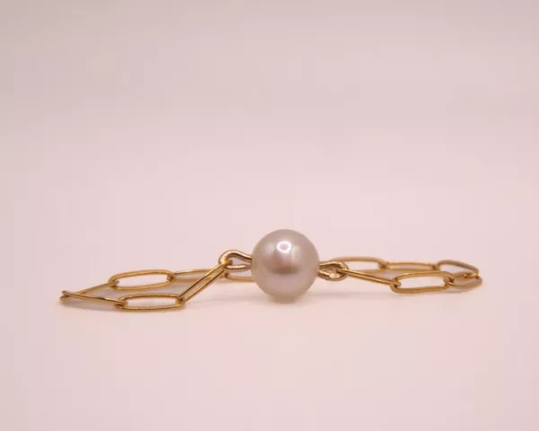 Paperclip Pearl Chain Ring