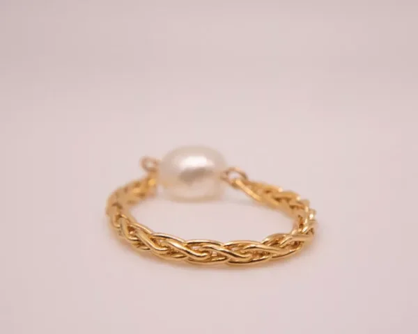 Wheat Pearl Chain Ring
