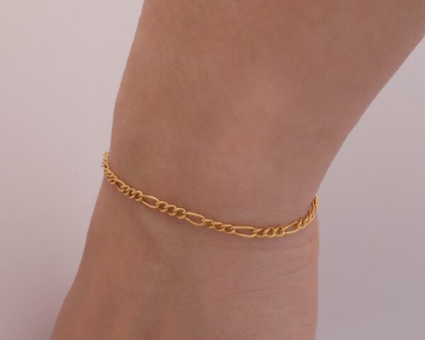 14K Gold Thick Figaro Chain Bracelet