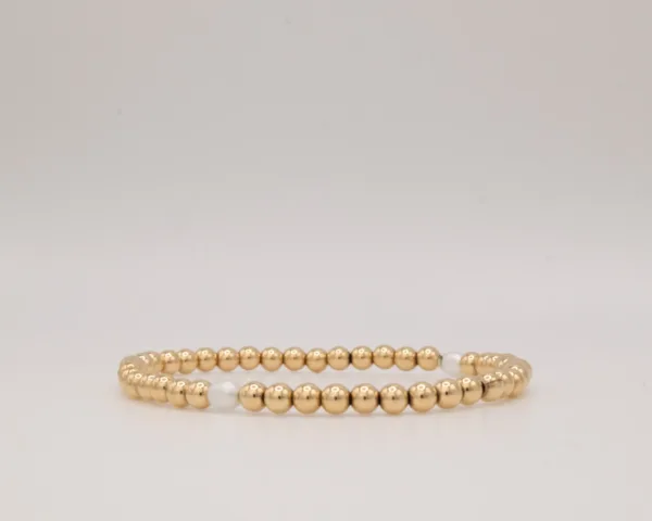 Beaded 14K Gold-Filled Bracelet Featuring Stunning Pearl Accents