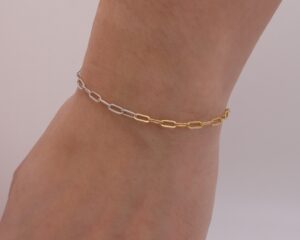 Paperclip Dual Tone Bracelet