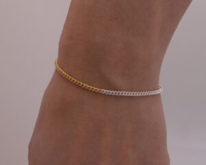 Dual Tone Curb Bracelet