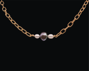 Kristy Necklace with freshwater pearls and 14k gold filled chain