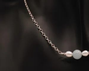 925 Sterling Silver - Gia Necklace + Freshwater Pearls + Blue jade