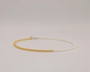Dual tone Curb bracelet