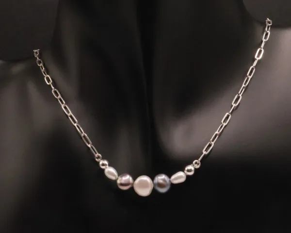 Neia Necklace - 925 Sterling Silver + Freshwater Pearl