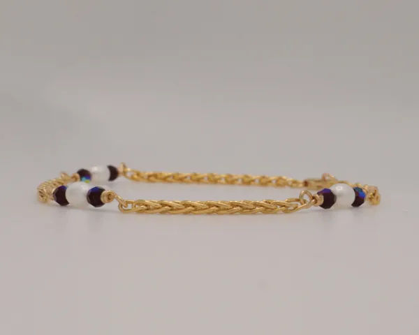 Bracelet - 14K Gold filled, Freshwater Pearls, and Genuine Swarovski 