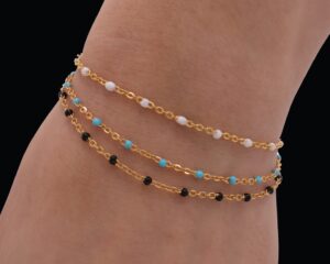 14k gold filled with enamel bracelet