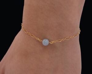 Jaden bracelet - 14k gold filled with Blue Jade