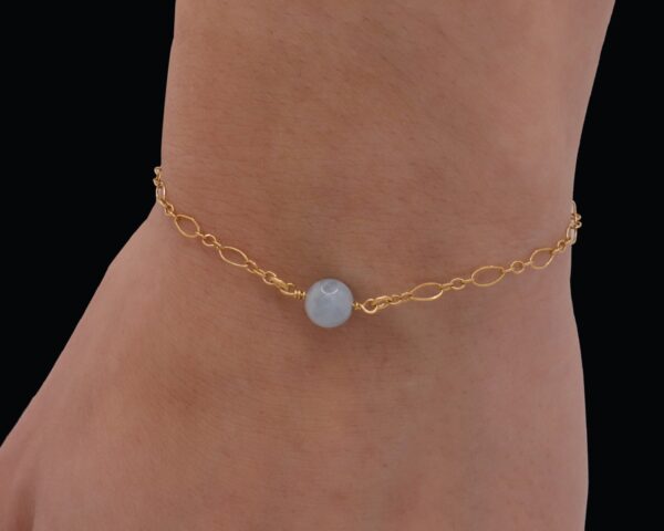 Jaden bracelet - 14k gold filled with Blue Jade