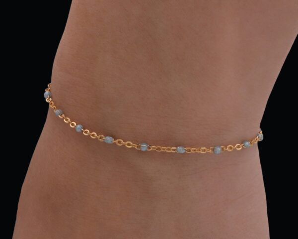 Sparkly Blue Enamel Bracelet with 14k Gold Filled