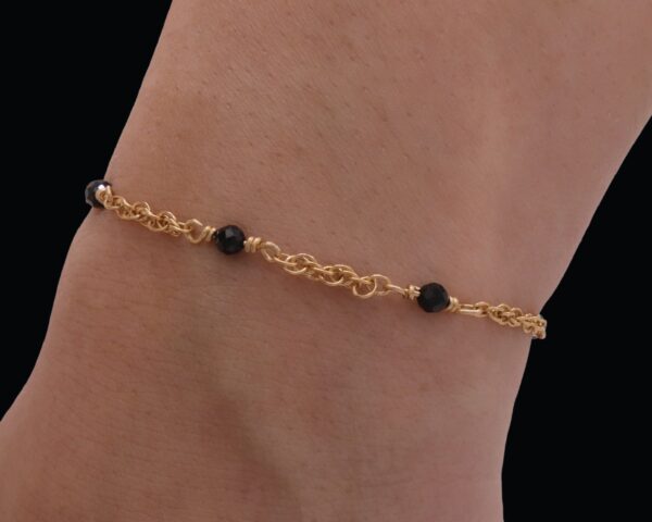 Onyx bracelet - 14k gold filled with Onyx