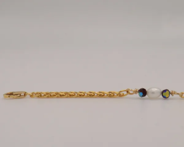 Bracelet - 14K Gold filled, Freshwater Pearls, and Genuine Swarovski 