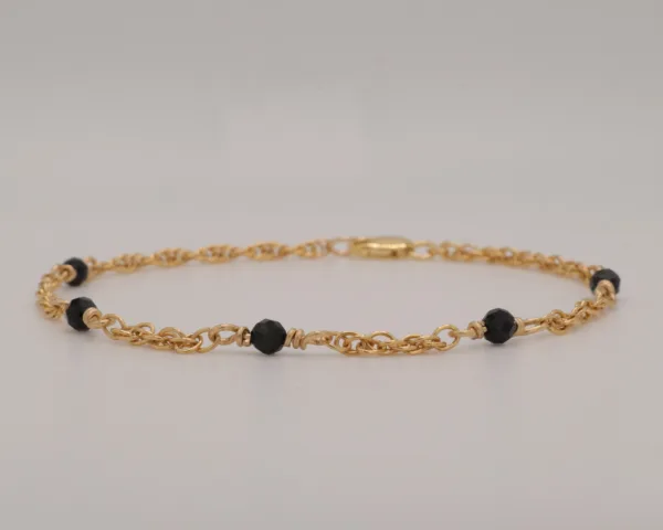 14k gold filled Black Onyx bracelet