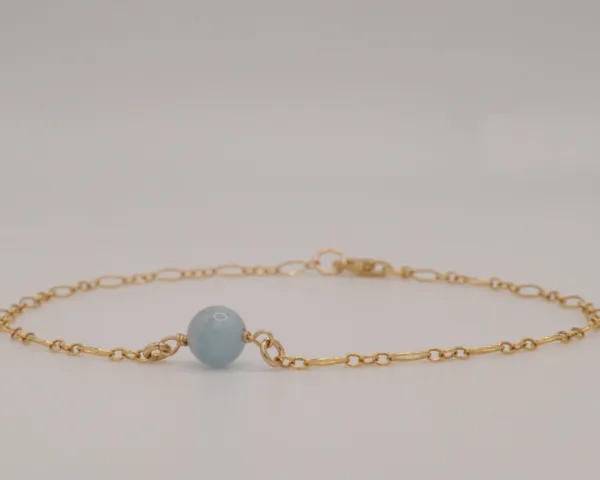 14k Gold filled with blue jade bracelet