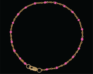 Pink Enamel Bracelet with 14k Gold Filled