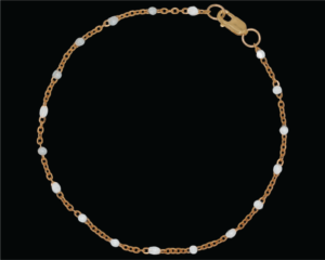 White Enamel Bracelet with 14k Gold Filled
