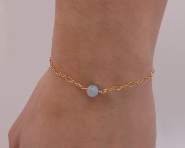 14k Gold filled bracelet with blue jade