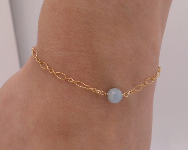 14k Gold filled bracelet with blue jade