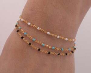 14k gold filled with enamel bracelet