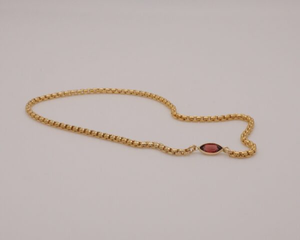 captivating Marquise Garnet Birthstone Pendant on a 14k Gold Filled Venetian Chain