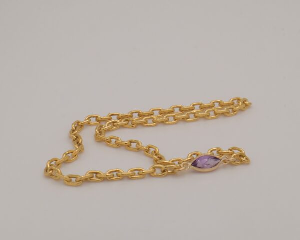 Amethyst Bracelet + 14k yellow gold - Minimalist Stone Bracelet - Genuine Amethyst Bracelet - gift for him and her