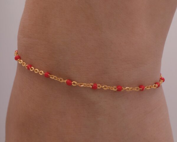 Red Enamel and 14k Gold - Waterproof jewelry, tarnish resistant and made to be worn all day.