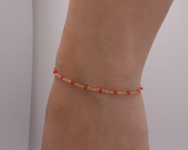 Red Enamel and 14k Gold - Waterproof jewelry, tarnish resistant and made to be worn all day.