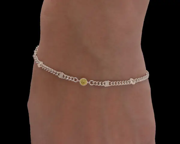 With Clasp Custom Bracelet, yellow CZ Diamond