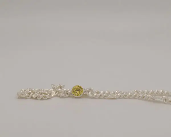 With Clasp Custom Bracelet, yellow CZ Diamond