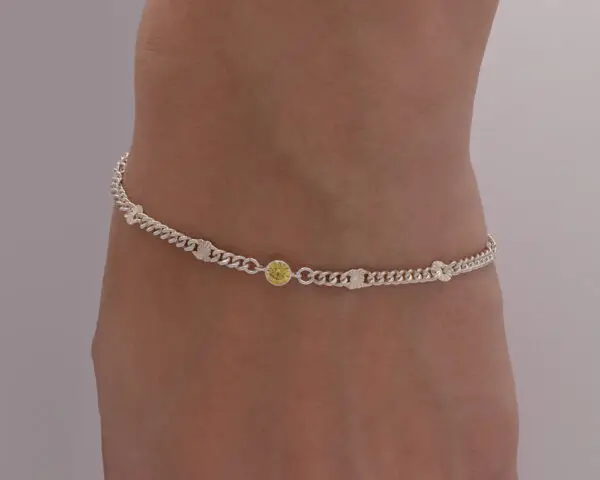 With Clasp Custom Bracelet, yellow CZ Diamond