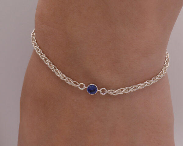 Blue CZ Birthstone Bracelet. Custom Made San Diego Permanent and with clasp jewelry