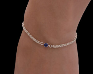 Blue CZ Birthstone Bracelet. Custom Made San Diego Permanent and with clasp jewelry