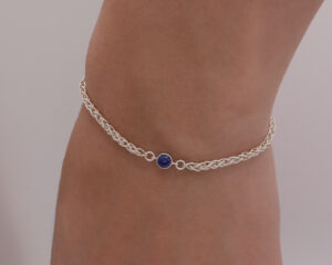 Blue CZ Birthstone Bracelet. Custom Made San Diego Permanent and with clasp jewelry