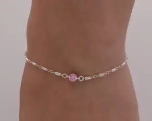 With Clasp Custom Bracelet, Barbie Pink CZ Diamond