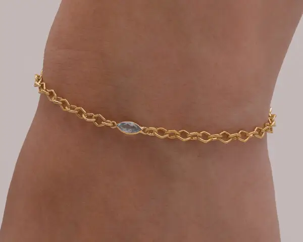 Aquamarine Bracelet, Custom made Jewelry in San Diego.