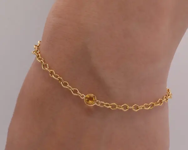 Genuine Citrine Birthstone bracelet. Custom jewelry San Diego