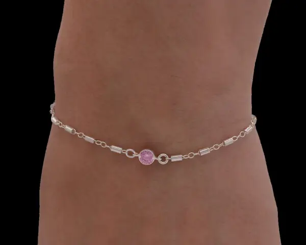 With Clasp Custom Bracelet, Barbie Pink CZ Diamond