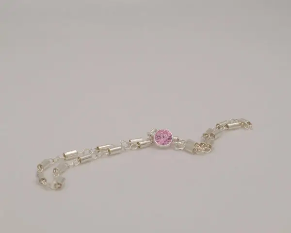 With Clasp Custom Bracelet, Barbie Pink CZ Diamond