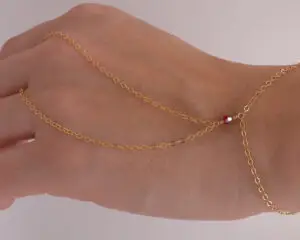 Red Swarovski crystal hand chain