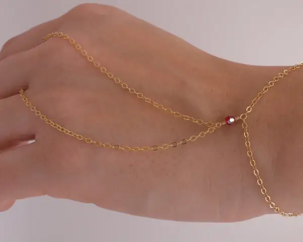 Red Swarovski crystal hand chain